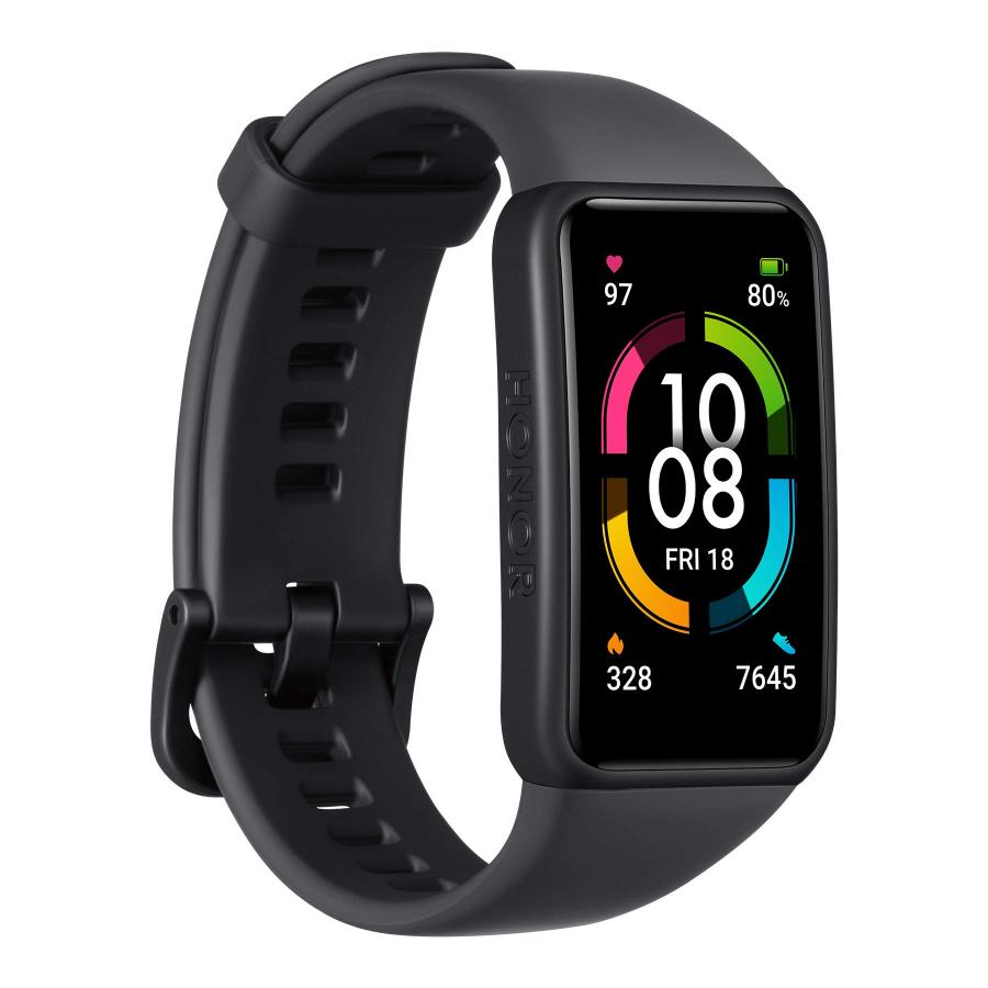 HONOR Band 6 Braccialetto intelligente Schermo intero 1,47 pollici AMOLED Touchscreen a colori SpO2 Frequenza cardiaca Sonno Stress Nuoto Activity Tracker Versione globale, Nero