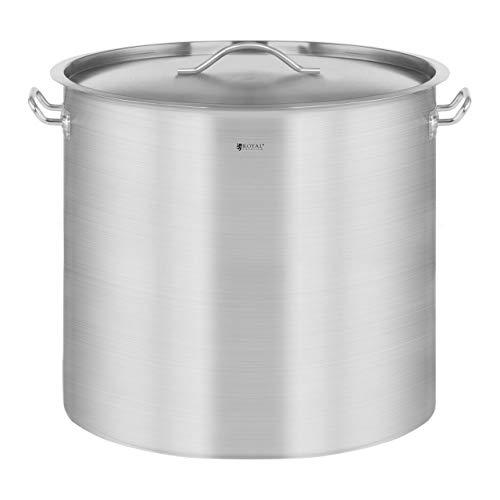 Royal Catering Pentola Per Induzione Pentola Acciaio Inox RCST-12E3 (Acciaio Inox, 12 L, Fondo 3,8 mm)