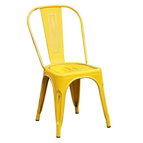 Milani Home s.r.l.s. Sedia in Metallo di Design Moderno Industrial Vintage per Sala da Pranzo Bar Ristorante Soggiorno