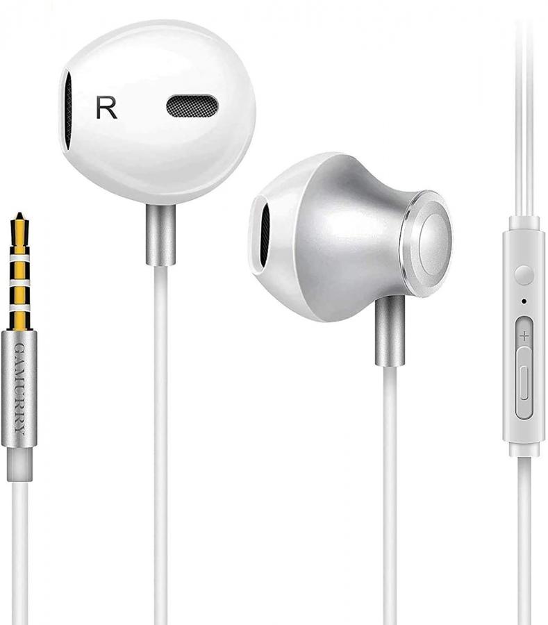GAMURRY Auricolari,Cuffie con cancellazione del rumore,Auricolare In-Ear Bassi Potenti Alta Definizione con Microfono e Controller, Headset Stereo 3.5 mm per Samsung,Xiaomi,Sony,Huawei etc.