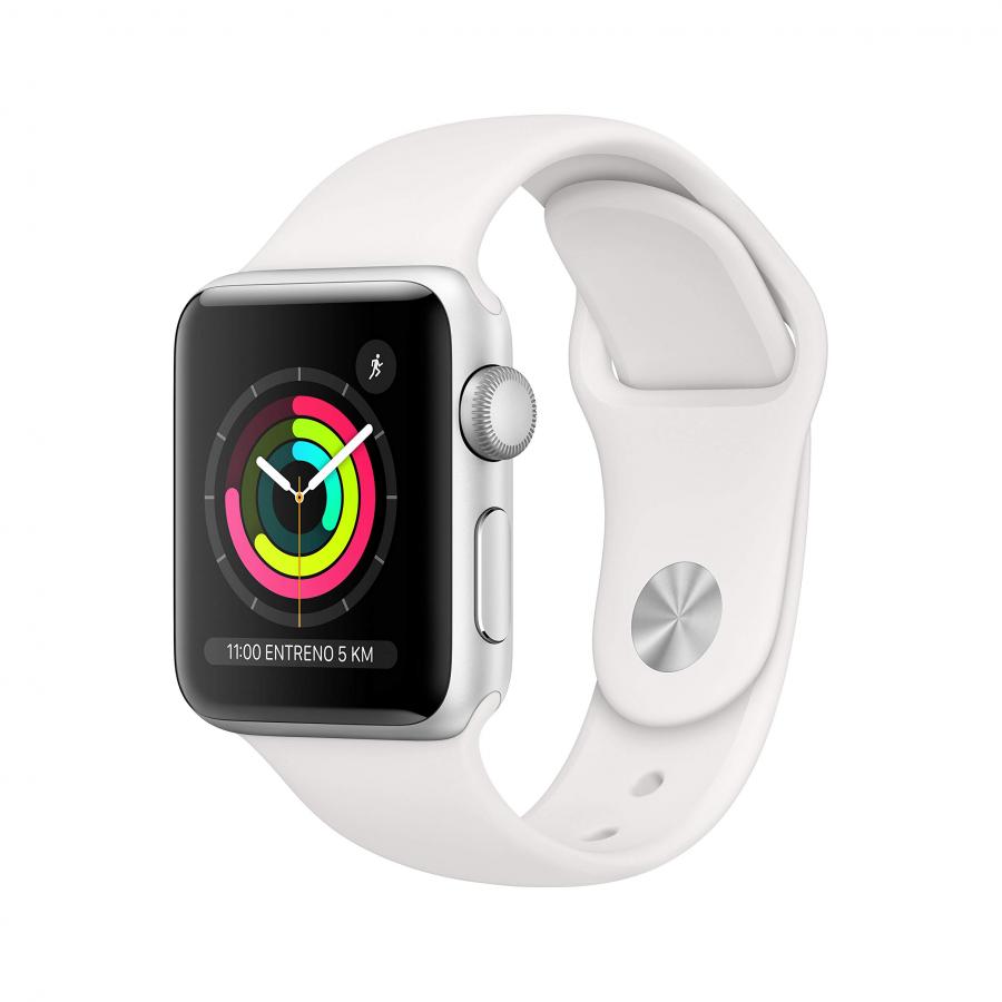 Apple Watch Series 3 (GPS, 38 mm) Cassa in Alluminio Argento e Cinturino Sport Bianco