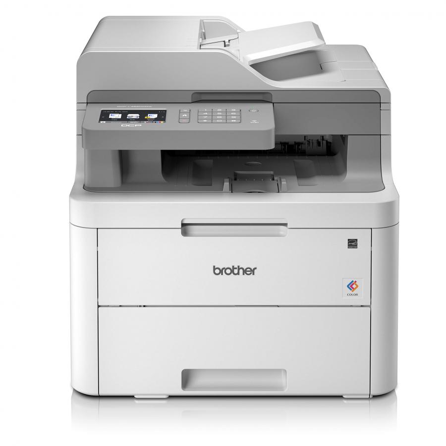 Brother DCPL3550CDW Stampante Multifunzione a Colori LED senza FAX, Velocità di stampa 18 ppm, Stampa Fronte/Retro, Rete Cablata, Wi-Fi, USB 2.0 Hi-Speed, ADF da 50 Fogli, Display Touchscreen