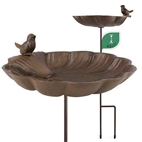 WILDLIFE FRIEND | abbeveratoio per uccelli con piedistallo, resistente alle intemperie, ciotola per uccelli, grande abbeveratoio per acqua in piedi