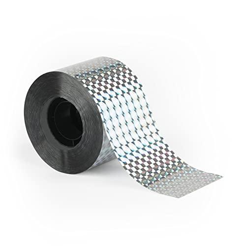 KINGLAKE 110m x 5 cm Nastro Repellente olografico Riflettente, per spaventare Gli Uccelli, Colore: Argento