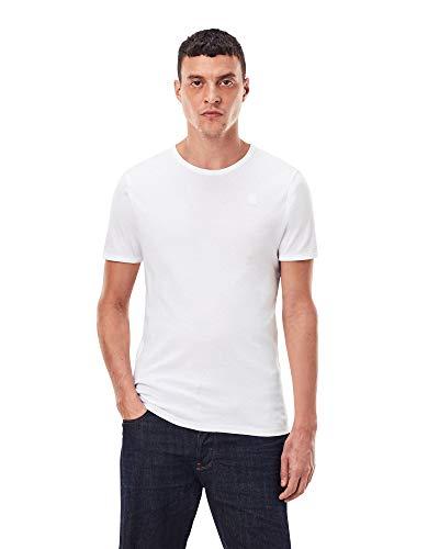 G-STAR RAW Basic T-Shirt 2-Pack da Uomo, Bianco (White 124-110), S