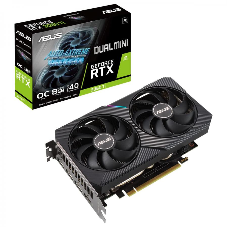 ASUSTEK - VIDEO CARDS DUAL NVIDIA GEFORCE RTX 3060 TI V2 MINI OC EDITION 8GB G, 90YV0FT2-M0NA00