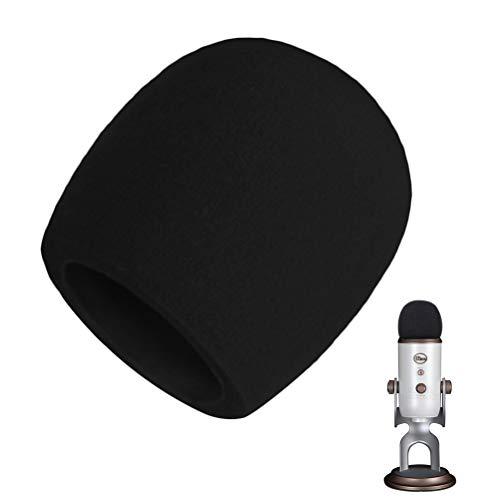 AOBETAK Spugna Filtro Antipop per Microfono,Antivento Schiuma Pop Filter per Microfono a Condensatore Blue Yeti,Yeti Pro,Colore Nero