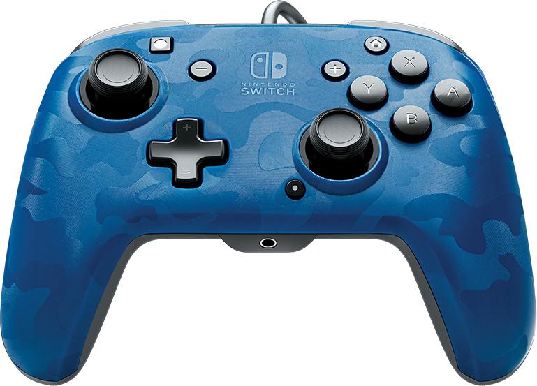 Gamepad Wired ControllerFaceoff Deluxe+ Audio Camo Blue per Nintendo Switch - 500-134-EU-CM02