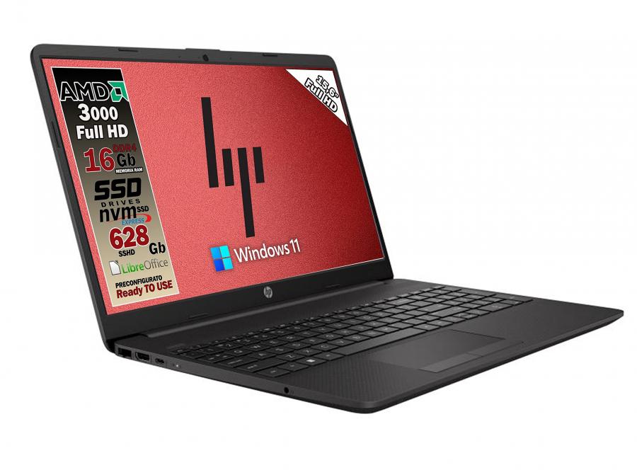 HP 255 G8 Notebook Portatile, RAM 16 Gb DDR 4, SSHD da 628 Gb Display FullHD 15.6