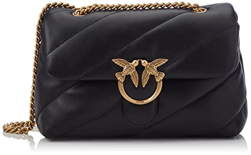 Pinko Love Classic Puff Maxi Quilt 8, Borsa Donna, Z99Q_Nero-Antique Gold, U