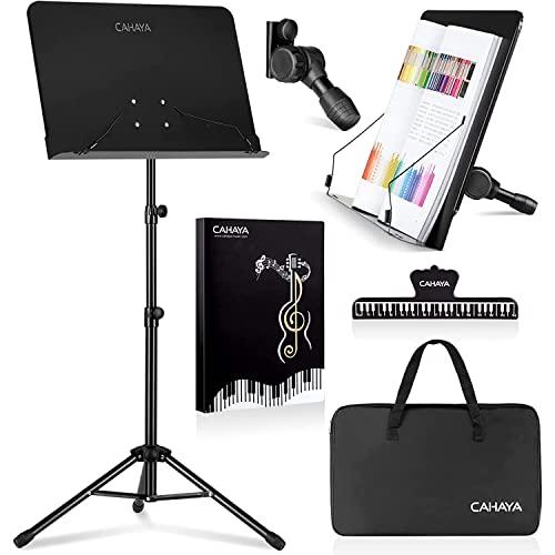 CAHAYA Leggio Musicale Pieghevole per Spartiti 80-145cm Portatile e  Professionale Leggio Spartiti Musicali da Orchestra con Custodia e  Raccoglitore Musicale