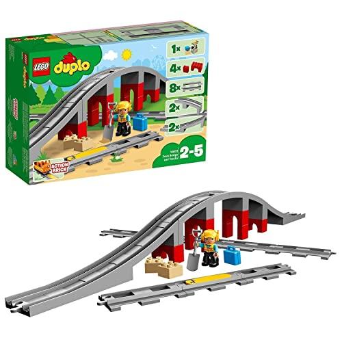 LEGO DUPLO Ponte e Binari Ferroviari, Set da Collezione con Mattoncino Sonoro, Giocattoli Creativi per Bambini, 10872