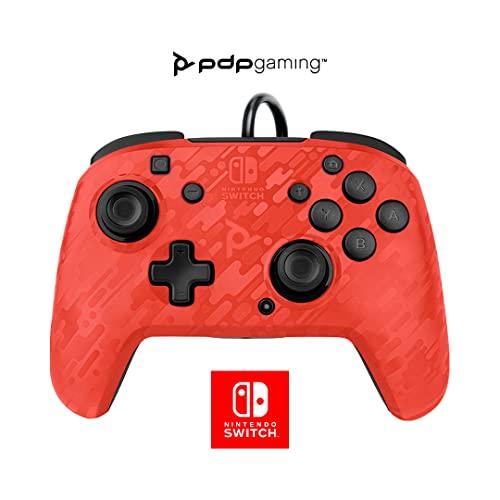 Gamepad Wired ControllerFaceoff Deluxe+ Audio Camo Red per Nintendo Switch - 500-134-EU-CM04