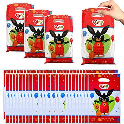 50 Pezzi Sacchetto per Caramella, Bing Bunny Sacchettini Compleanno Bambini,  Sacchetti Regalo,Borsa di Regalo per Feste di Compleanno di Natale, Feste a  Tema 25 x 16 cm