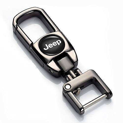 Portachiavi in metallo per Jeep portachiavi per auto ricambio per Jeep Grand Cherokee Wrangler Compass Renegade Patriot Grand Comander portachiavi per uomo e donna accessorio auto nero