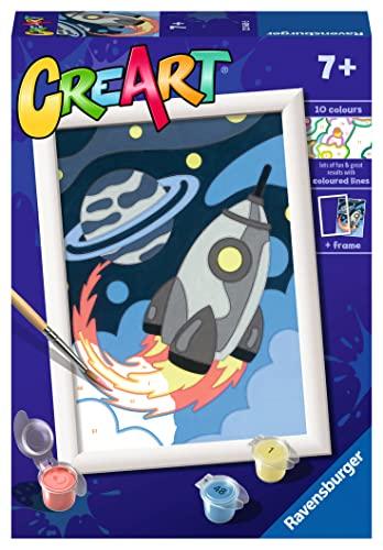 Ravensburger - CreArt Serie E: Avventure nello spazio, Kit per Dipingere con i Numeri, Contiene una Tavola Prestampata, Pennello, Colori e Accessori, Gioco Creativo per Bambini 9+ Anni