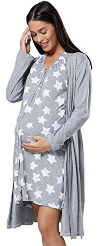 Sibinulo Camicia da Notte di maternità Allattamento Premaman Baby 01 Grigio 