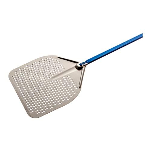 Professional 13-inch Rectangular Perforated Pizza Peel - 47-inch Handle by Gi.Metal