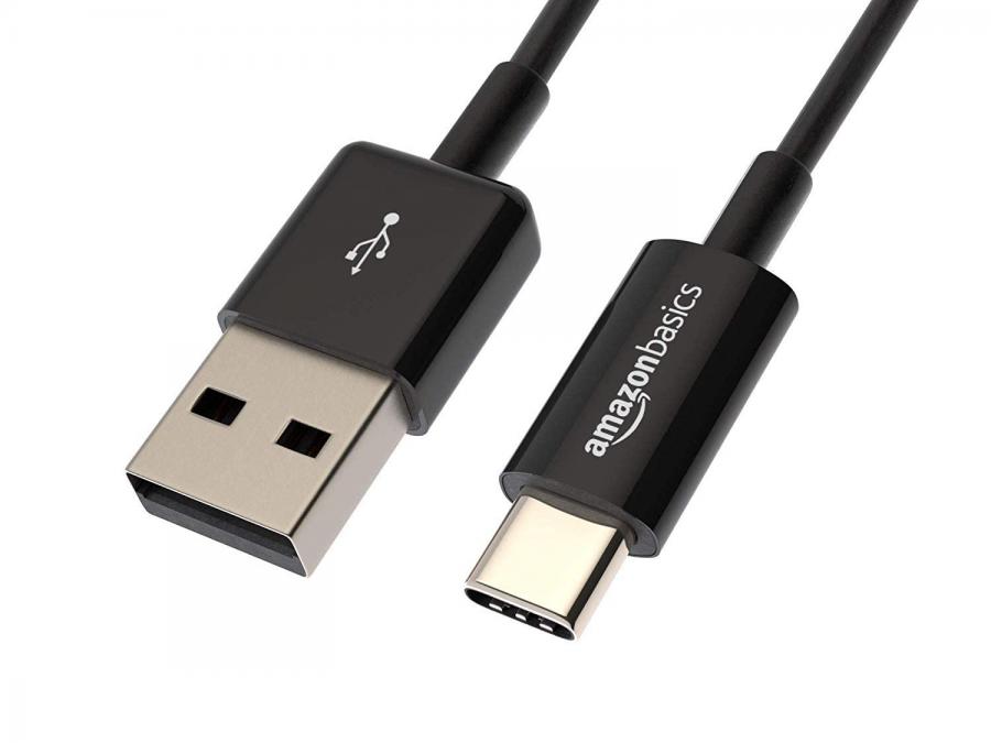 Amazon Basics - Cavo USB da maschio USB Type-C a USB-A 2.0, 0.9 metri, colore nero
