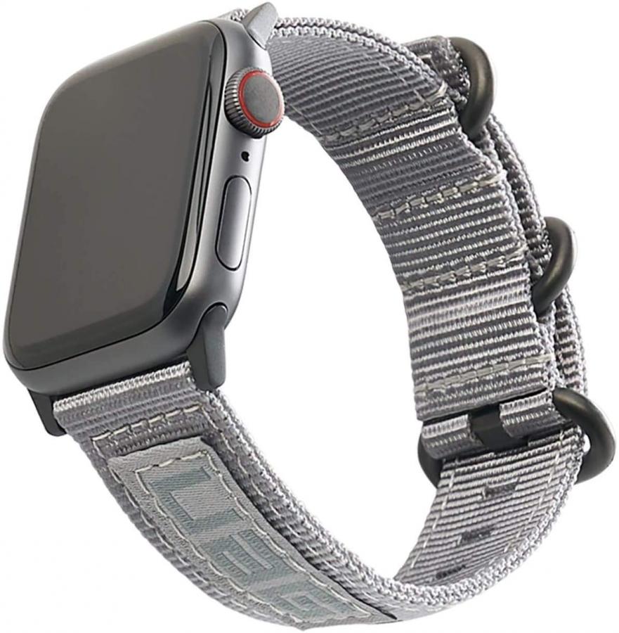 Urban Armor Gear Nato Bracciale per Apple Watch 38mm / 40mm (Watch SE, Serie 6, Serie 5, Serie 4, Serie 3, Serie 3, Serie 2, Serie 1, Bracciale di Ricambio) Grigio