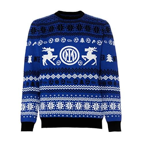 Inter Maglione Natalizio, Maglione Unisex - Adulto, Nerazzurro, XL