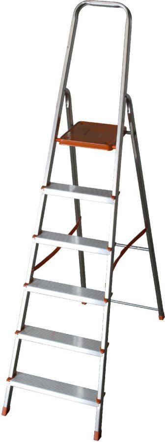 Scala Alluminio 6 gradini Domestica h 188cm - Normal E6/N