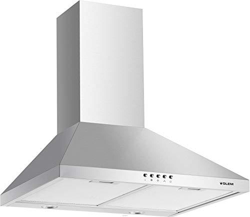 Glem GHP645IX cappa aspirante 498 m³/h Integrato Argento, Acciaio inossidabile C