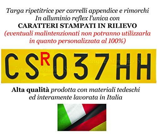 Targa Ripetitrice in Alluminio Catarifrangente per carrelli e rimorchi