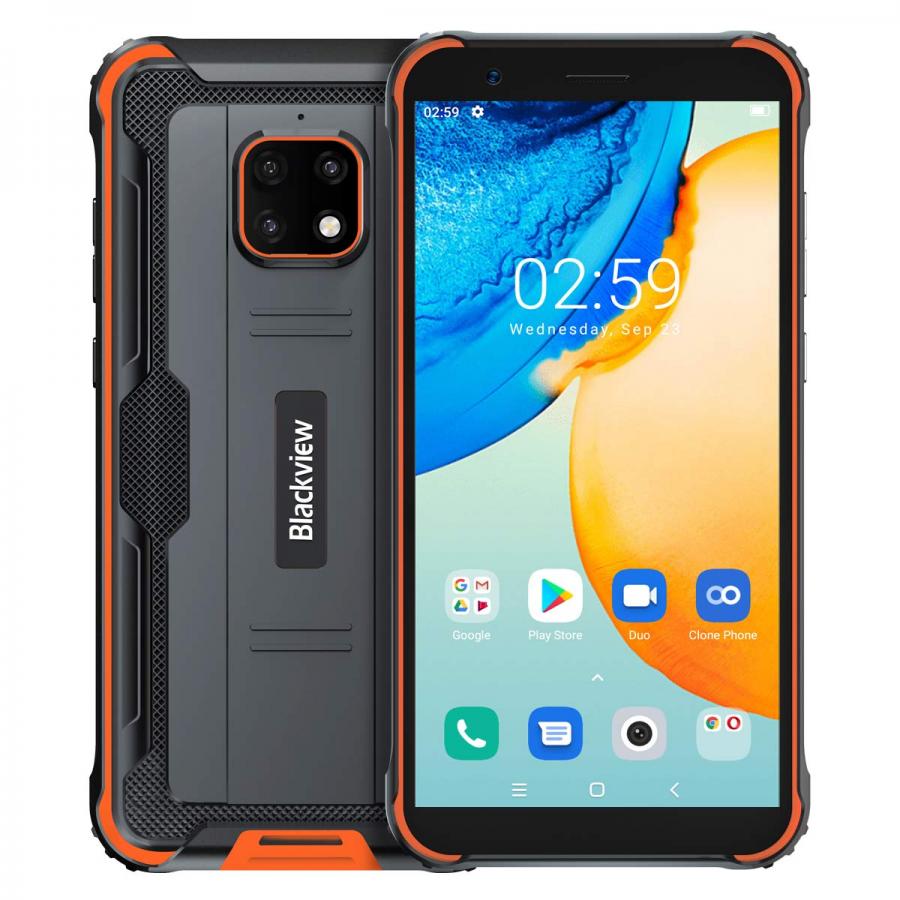 【2021】IP68 Rugged Smartphone 4G, Blackview BV4900 Pro Android 10 Cellulare Robusto, 4GB RAM 64GB ROM Espansione 256GB, Fotocamera Impermeabile 5MP+13MP, Doppia SIM GPS NFC, Batteria 5580mAh Arancia