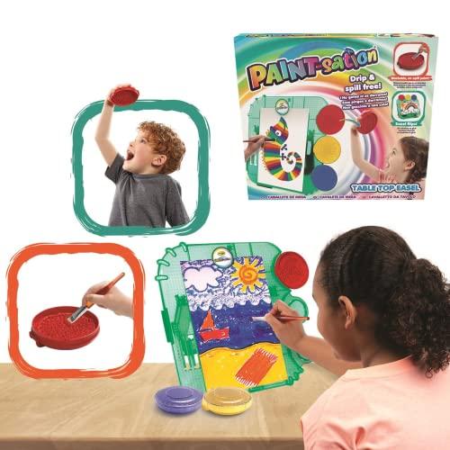 Goliath, Paont Sation Table Top Easel, tempere lavabili con cavalletto da tavolo, pods di vernice rimovibili, pennelli e fogli inclusi, dai tre anni in su