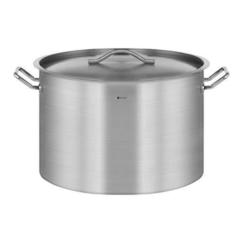 Royal Catering Pentola Per Induzione Pentola Acciaio Inox RCST-11E3-S (Acciaio Inox, 106 L, Fondo 5,8 mm)