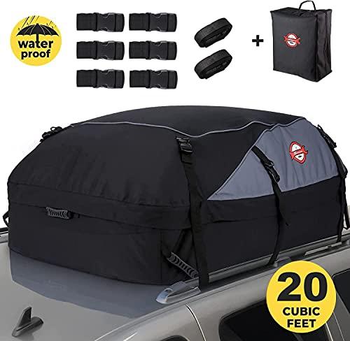 Sailnovo Box da Tetto Auto Box Portapacchi Auto Pieghevole Impermeabile Resistente 900D 580L (580L/ Nylon 900D)