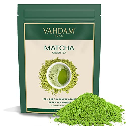 VAHDAM, Tè Verde Matcha (25 porzioni)| 100% PURO Tè in Polvere Matcha Giapponese | 137 Volte Più ANTIOSSIDANTI | Più Energia e Concentrazione | Per Detox e Perdere Peso | Superfood Giapponese | 50g