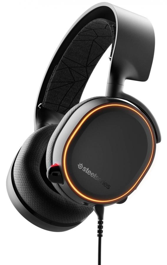 SteelSeries Arctis 5 Cuffie da gioco con illuminazione RGB e tecnologia surround DTS Headphone:X v2.0 per PC e PlayStation 5, Nero