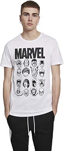 MERCHCODE Marvel Crew Tee, T-Shirt Men's, White, XL