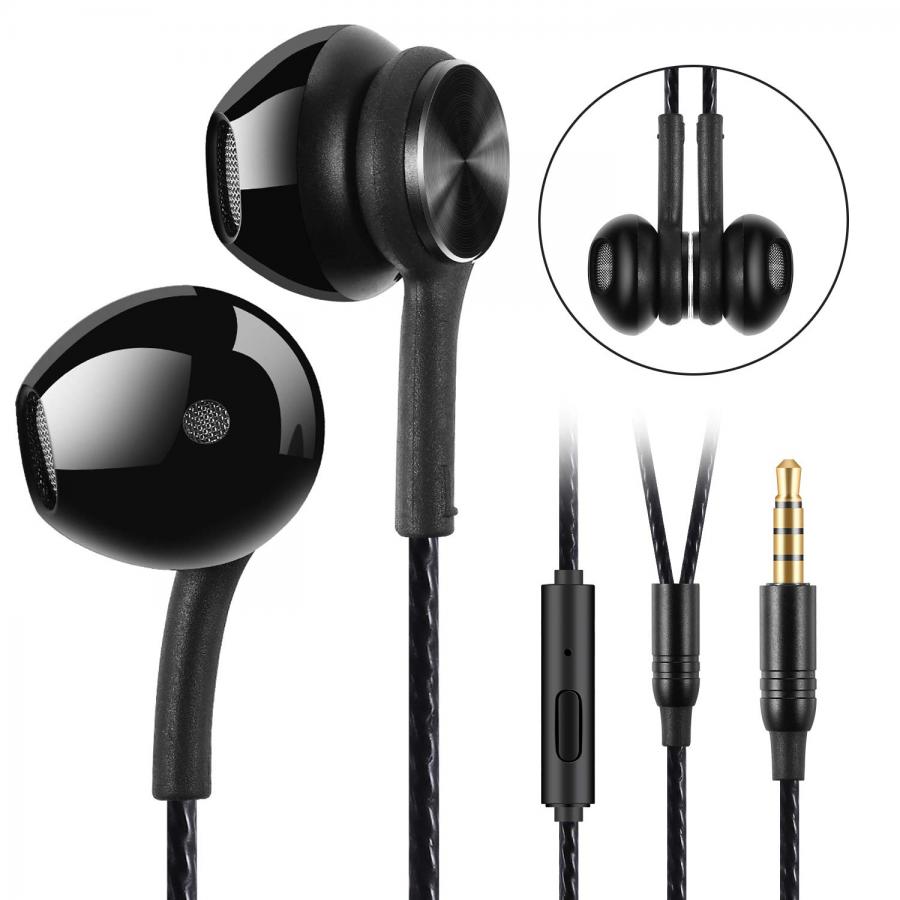 GUUVOR Auricolari,Cuffie Magnetici Sport,Auricolari in-Ear con Microfono,Resistente al Sudore,Isolamento del Rumore,Alta Definizione,Bassi Potenti,per Samsung,LG,Xiaomi, Huawei etc- Nero