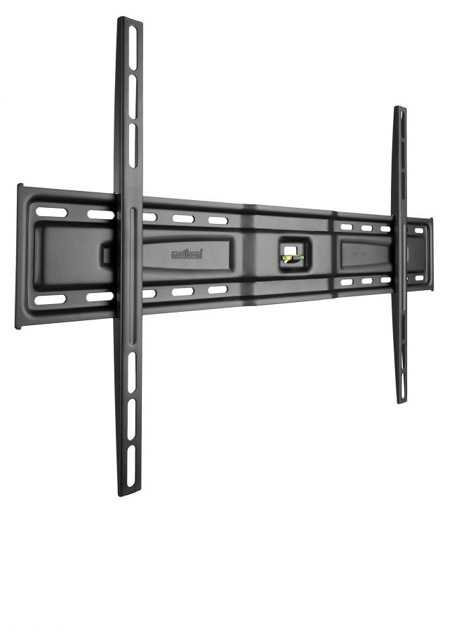 Meliconi SlimStyle 600 S, Supporto Fisso Ultra Sottile da Parete per Tv a Schermo Piatto da 50’’ a 80’’, VESA 600x400, 400x400, Nero