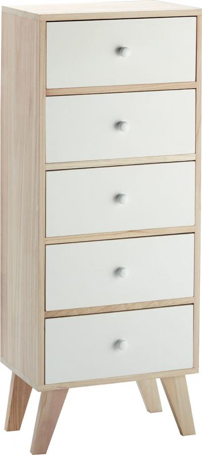 Mobiletto 5 cassetti cassettiera legno Paulonia c1708005 - C1708005