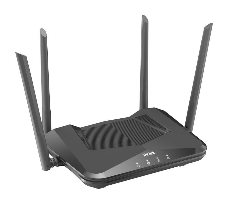 Router D-Link DIR-X1560 EXO AX1500 Wi-Fi 6 con porta WAN e 4 porte LAN, MU-MIMO, gestione della banda SmartConnect, Speedtest integrato. Si integra con Amazon Alexa e Gooogle Assistant.