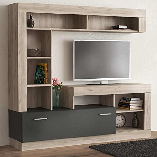 Milani Home s.r.l.s. Parete attrezzata Porta TV Soggiorno Moderna di Design 170x42x170 h