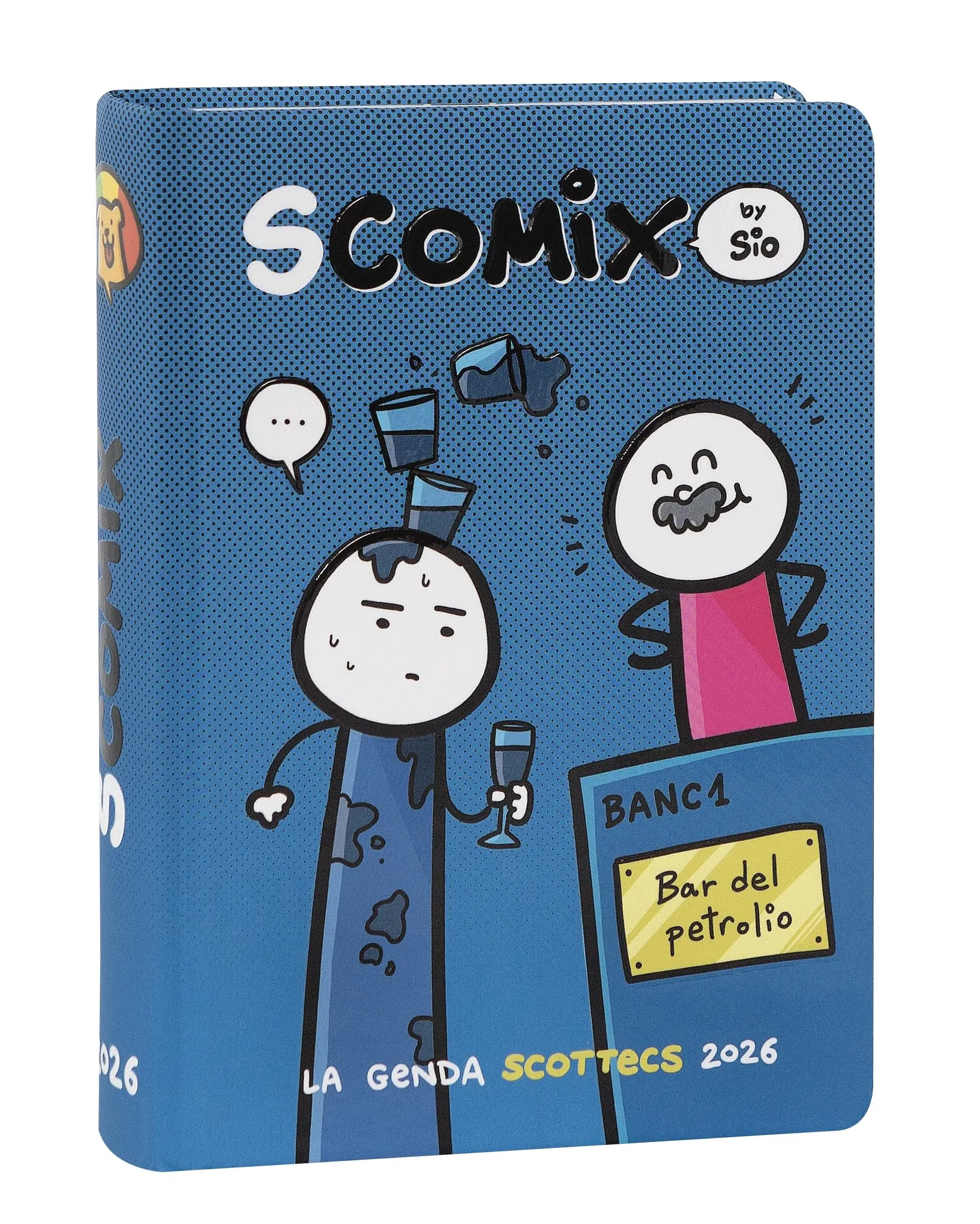 Comix Scottecs by Sio - Agenda Scolastica 16 Mesi 2025-2026, Diario Scuola per Bambini e Ragazzi con Copertina Rigida, Ideale per Scuola Elementare e Media, 12x16.5 cm, Petrolio