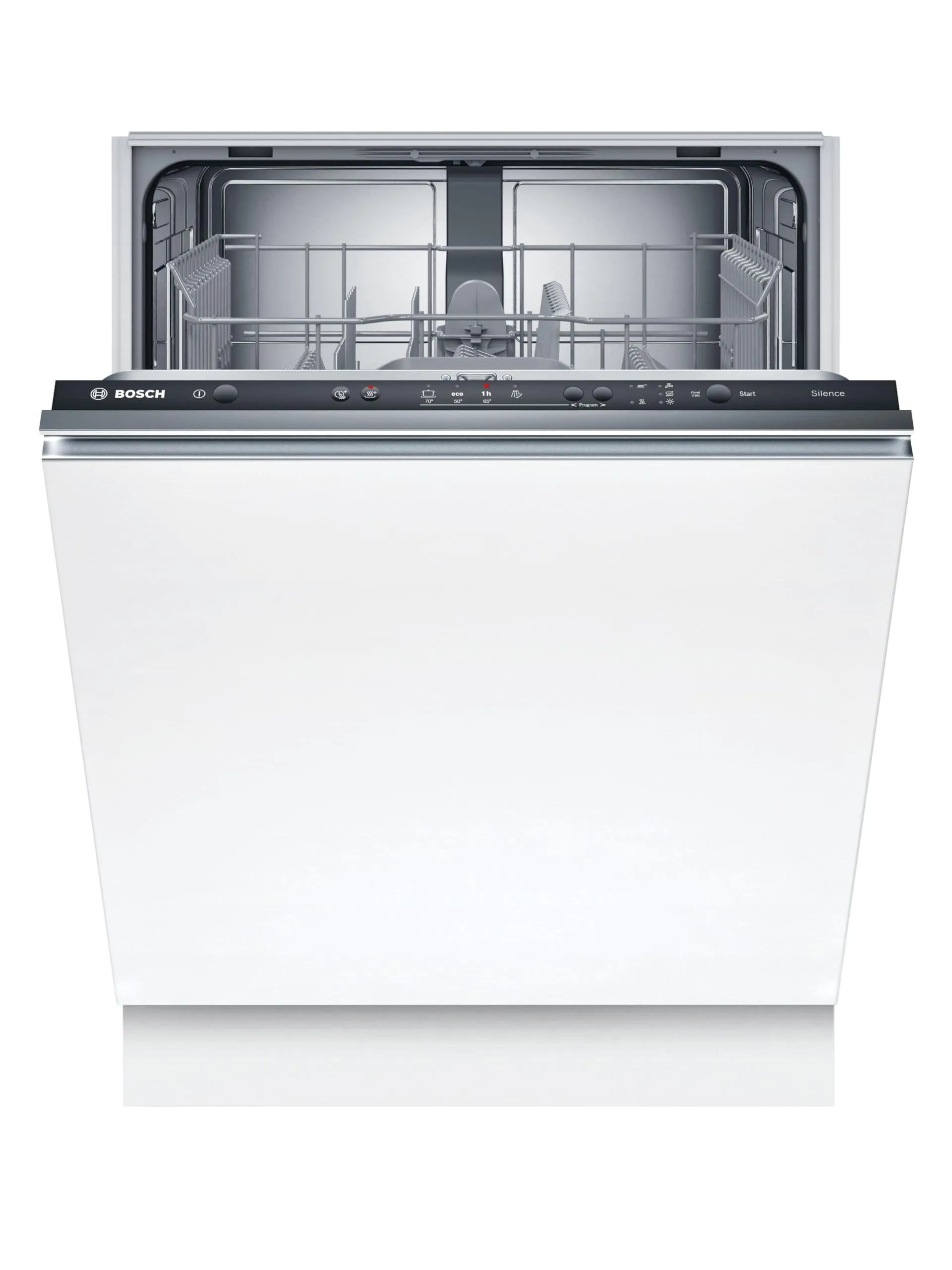Bosch SMV24AX04E Serie 2, Lavastoviglie da incasso a scomparsa totale, InfoLight: Indicatore LED avanzamento programma, EcoDosage, AquaStop, Motore EcoSilence Drive, 60 cm