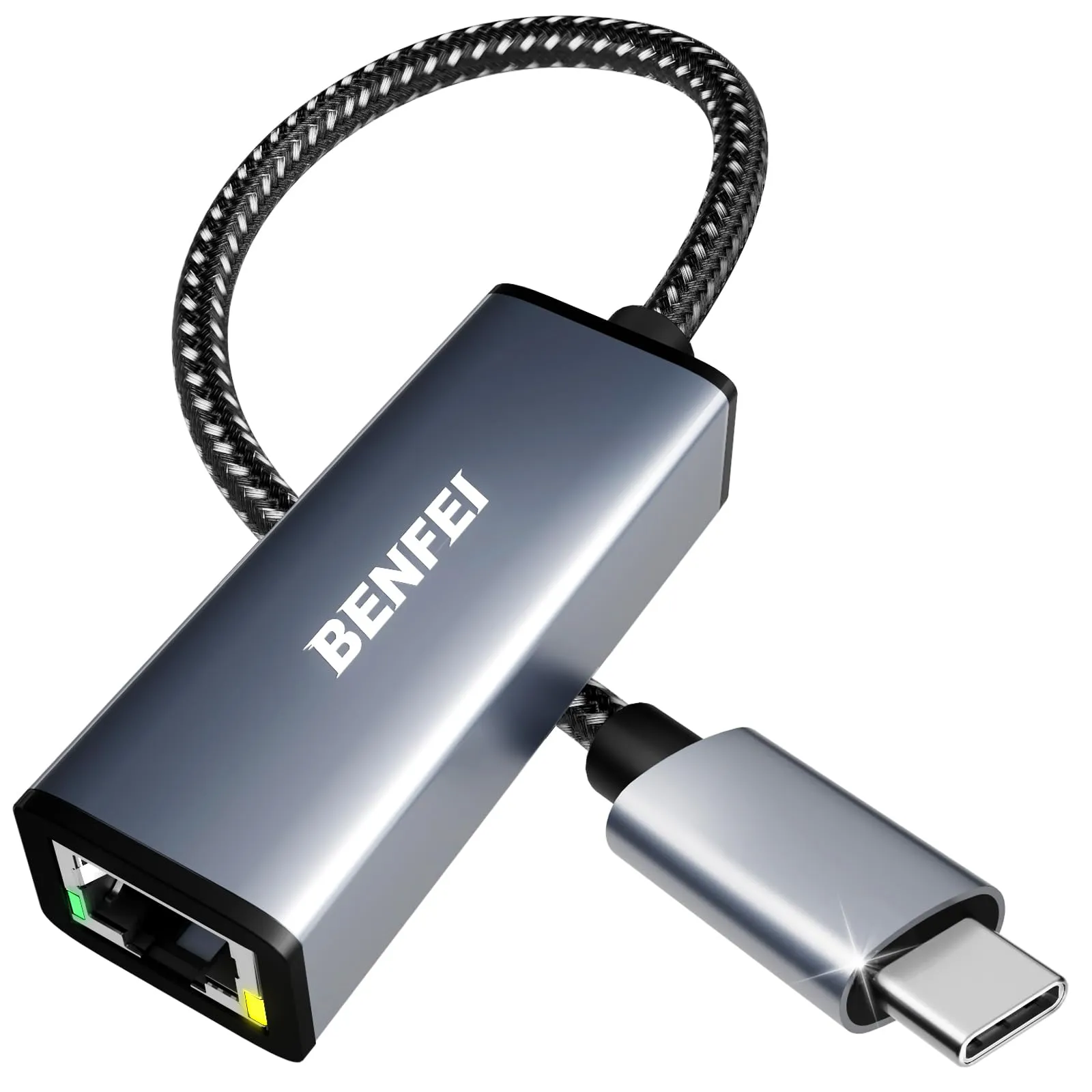 BENFEI Adattatore USB C a Ethernet, USB Tipo C a RJ45 Ethernet LAN [Compatibile Thunderbolt 3/4], compatibile per iPhone 15 Pro/Max MacBook Pro/Air 2023 iPad Pro iMac S23 XPS 17 e altro