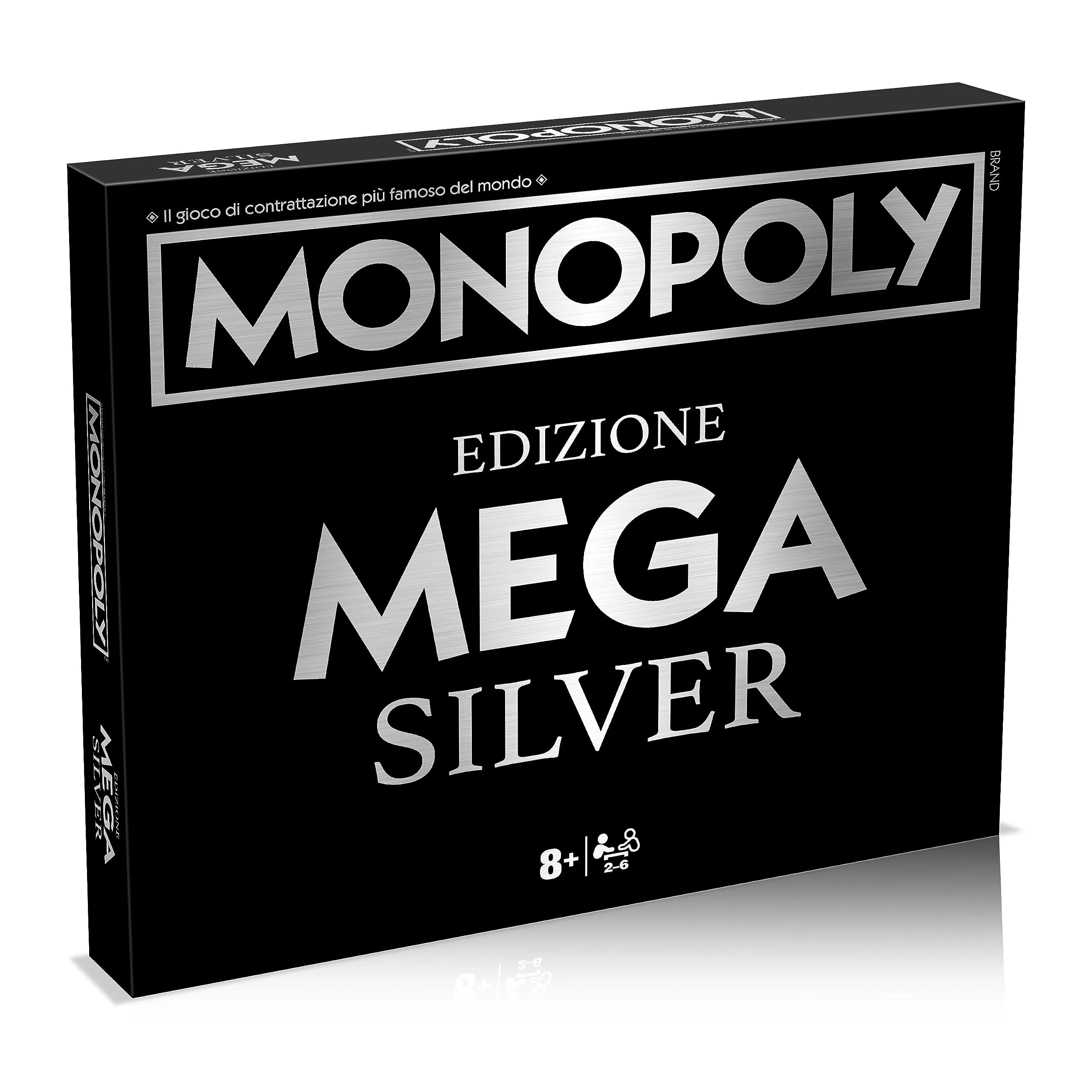 Winning Moves Monopoly Mega Silver - giochi da tavolo, giochi da tavolo adulti, giochi da tavolo bambini, giochi da tavolo per 2, da 2 a 6 persone, età 8+
