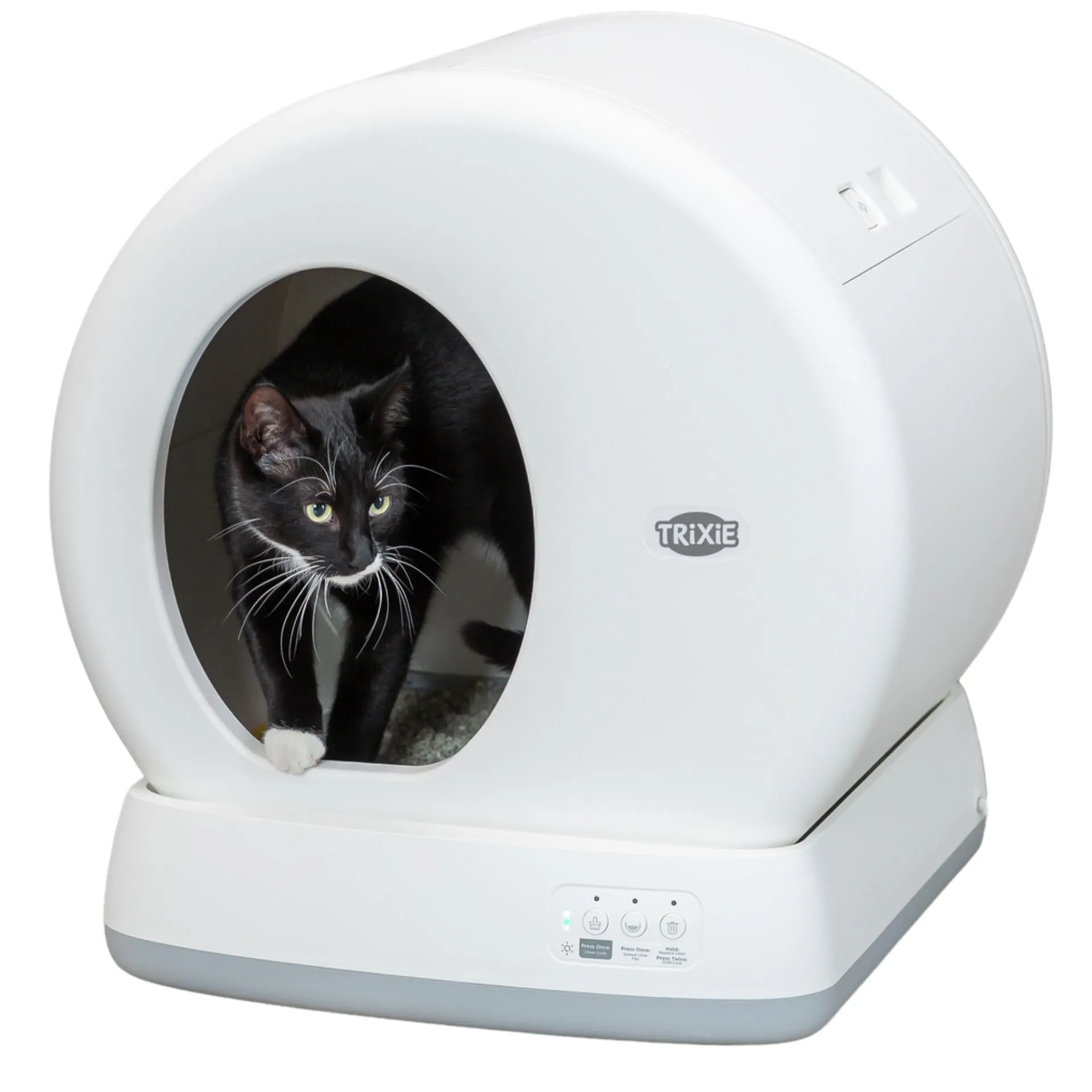 TRIXIE "Vassoio per lettiera autopulente, pulizia automatica, per gatti da 1,5 kg/4 mesi, plastica, 53 × 55,5 × 52 cm, bianco - 40040