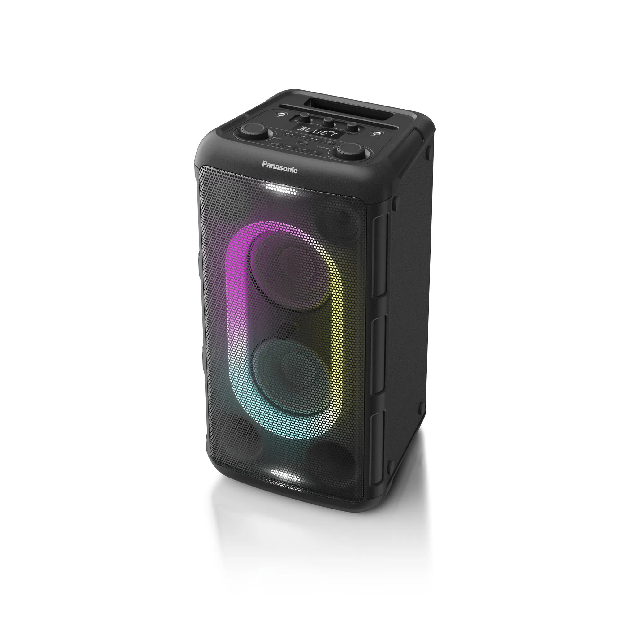 Panasonic SC-BMAX10E-K Altoparlante Portatile per Feste con Bluetooth, Luci Integrate, 150W, USB, Ingresso Ottico per TV, Ingressi Chitarra e Microfono per Karaoke, Nero