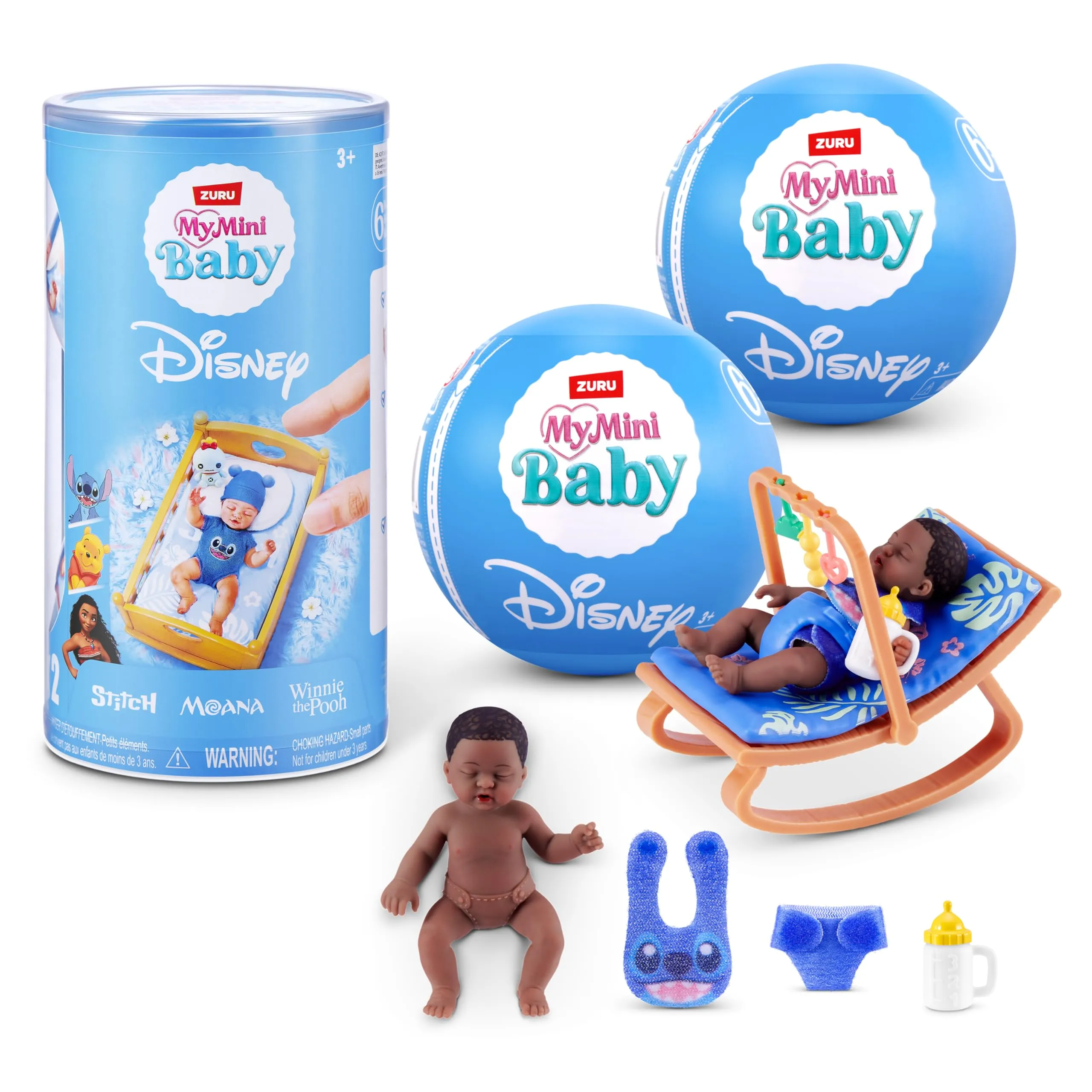 My Mini Baby Disney Series 1 2 Pack by ZURU – Capsule misteriose di bambole Disney collezionabili con accessori, giocattolo realistico in miniatura per bambine dai 3 anni in su