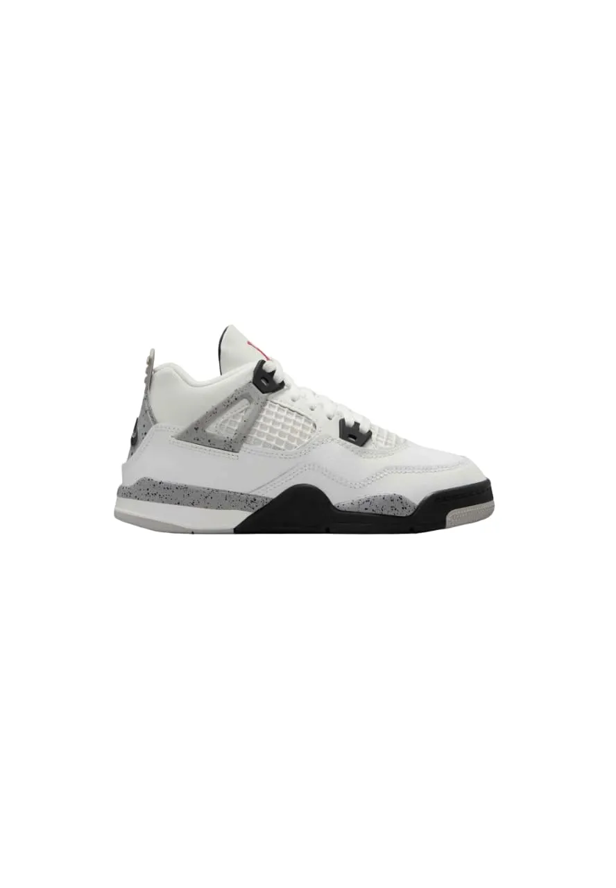 Nike Uomini Air Jordan 4 Retro Running, SUMMIT BIANCO/ROSSO FUOCO-GRIGIO CEMENTO-NERO, 11 UK (12 US)
