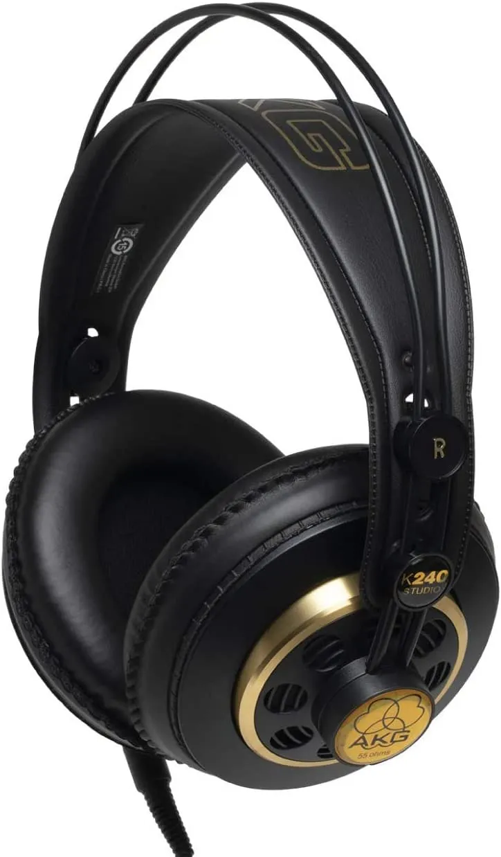 AKG K240 Studio Semi Open Cuffie Tradizionali, Nero/Oro