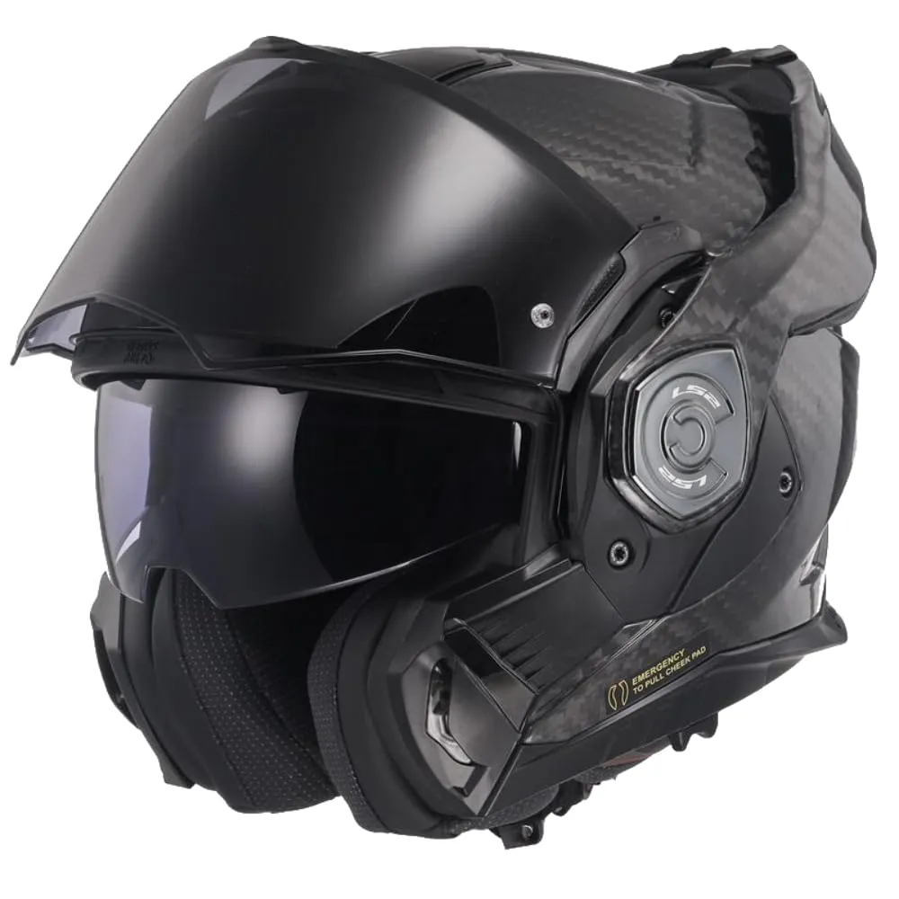 LS2, Casco moto modulare ADVANT X CARBON Gloss Carbon, XS